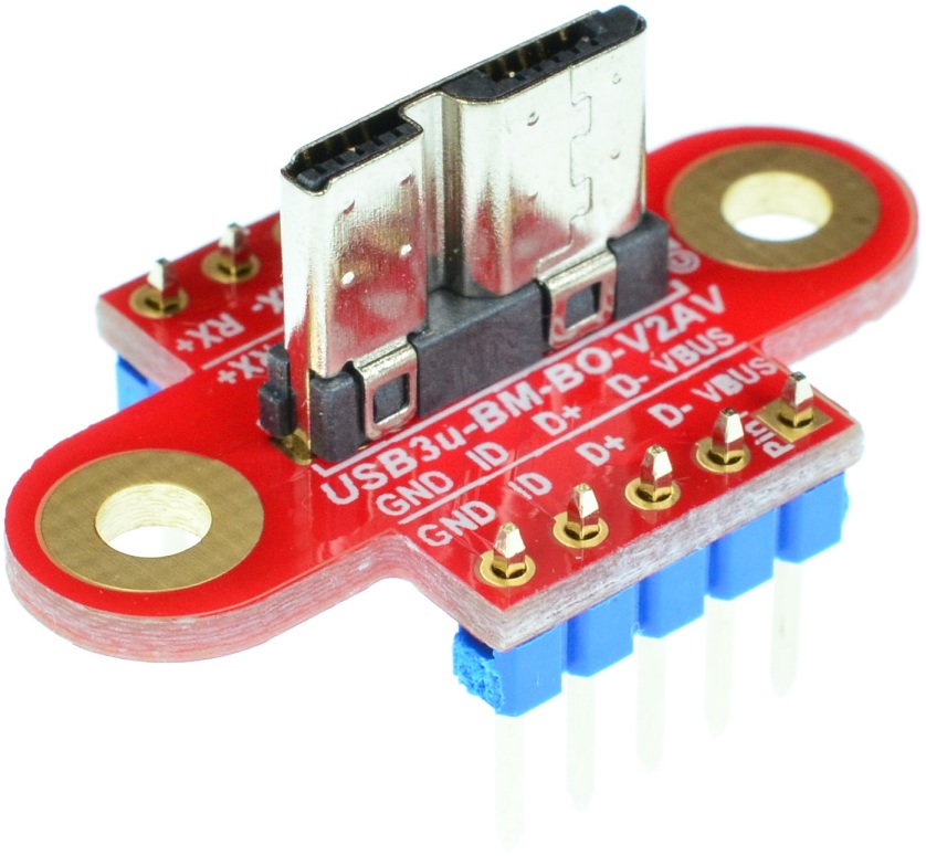 Micro USB 3.0 Type B Male plug breakout board